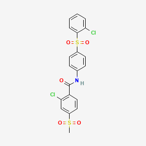 2-chloro-N-{4-[(2-chlorophenyl)sulfonyl]phenyl}-4-(methylsulfonyl)benzenecarboxamide