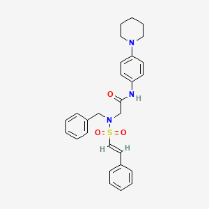 2-[benzyl-[(E)-2-phenylethenyl]sulfonylamino]-N-(4-piperidin-1-ylphenyl)acetamide