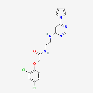N-(2-((6-(1H-pyrrol-1-yl)pyrimidin-4-yl)amino)ethyl)-2-(2,4-dichlorophenoxy)acetamide