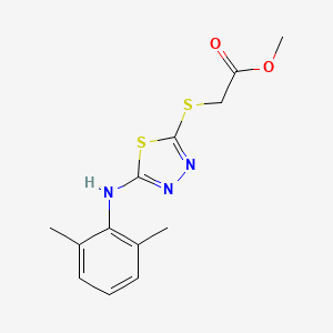molecular formula C13H15N3O2S2 B2539209 methyl 2-({5-[(2,6-dimethylphenyl)amino]-1,3,4-thiadiazol-2-yl}sulfanyl)acetate CAS No. 736147-12-9