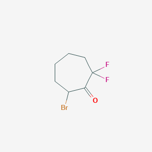 molecular formula C7H9BrF2O B2539211 7-Bromo-2,2-difluorocycloheptan-1-one CAS No. 2168912-12-5