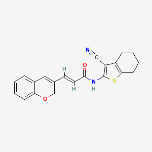 molecular formula C21H18N2O2S B2539212 (E)-3-(2H-chromen-3-yl)-N-(3-cyano-4,5,6,7-tetrahydrobenzo[b]thiophen-2-yl)acrylamide CAS No. 887347-48-0