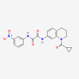 molecular formula C21H20N4O5 B2539214 N-(1-cyclopropanecarbonyl-1,2,3,4-tetrahydroquinolin-7-yl)-N'-(3-nitrophenyl)ethanediamide CAS No. 898413-62-2