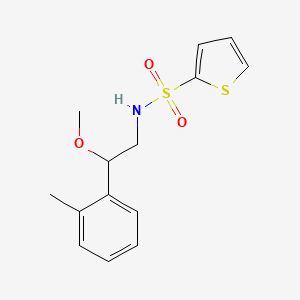 molecular formula C14H17NO3S2 B2539220 N-[2-METHOXY-2-(2-METHYLPHENYL)ETHYL]THIOPHENE-2-SULFONAMIDE CAS No. 1797087-70-7