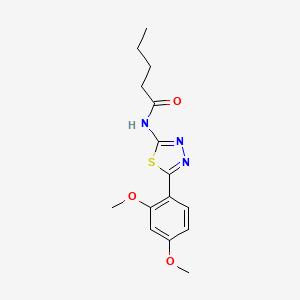 molecular formula C15H19N3O3S B2539247 N-[5-(2,4-dimethoxyphenyl)-1,3,4-thiadiazol-2-yl]pentanamide CAS No. 379730-62-8