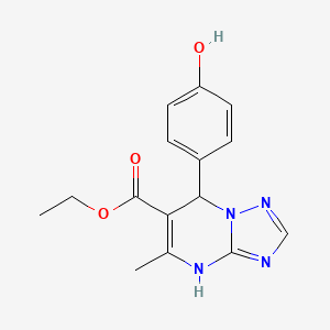 molecular formula C15H16N4O3 B2539277 Ethyl 7-(4-hydroxyphenyl)-5-methyl-4,7-dihydro[1,2,4]triazolo[1,5-a]pyrimidine-6-carboxylate CAS No. 329796-07-8