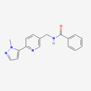 molecular formula C17H16N4O B2539303 N-((6-(1-methyl-1H-pyrazol-5-yl)pyridin-3-yl)methyl)benzamide CAS No. 2034471-06-0
