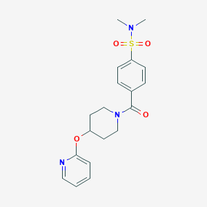 molecular formula C19H23N3O4S B2539316 N,N-dimethyl-4-(4-(pyridin-2-yloxy)piperidine-1-carbonyl)benzenesulfonamide CAS No. 1448060-68-1