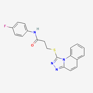 molecular formula C19H15FN4OS B2539318 N-(4-fluorophenyl)-3-{[1,2,4]triazolo[4,3-a]quinolin-1-ylsulfanyl}propanamide CAS No. 671199-32-9