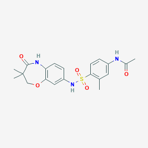 N-(4-(N-(3,3-dimethyl-4-oxo-2,3,4,5-tetrahydrobenzo[b][1,4]oxazepin-8-yl)sulfamoyl)-3-methylphenyl)acetamide