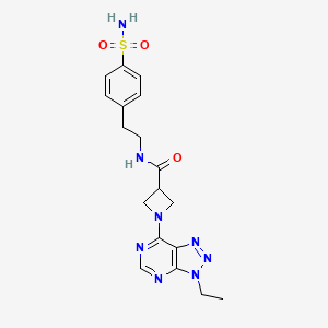 molecular formula C18H22N8O3S B2539349 1-(3-ethyl-3H-[1,2,3]triazolo[4,5-d]pyrimidin-7-yl)-N-(4-sulfamoylphenethyl)azetidine-3-carboxamide CAS No. 1448122-67-5