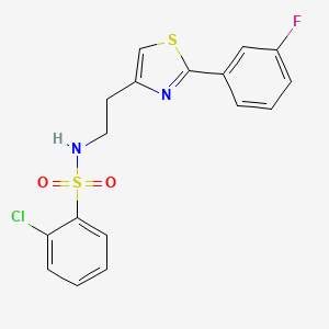 2-chloro-N-[2-[2-(3-fluorophenyl)-1,3-thiazol-4-yl]ethyl]benzenesulfonamide