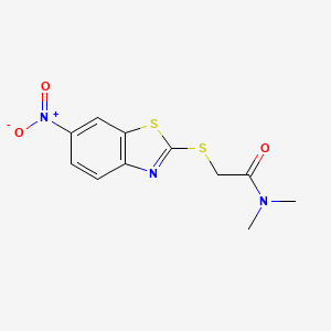 N,N-dimethyl-2-[(6-nitro-1,3-benzothiazol-2-yl)sulfanyl]acetamide