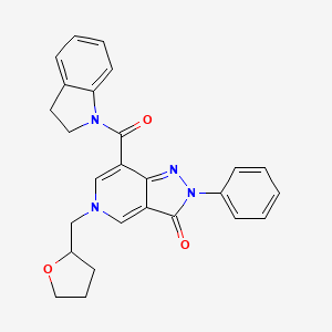 7-(indoline-1-carbonyl)-2-phenyl-5-((tetrahydrofuran-2-yl)methyl)-2H-pyrazolo[4,3-c]pyridin-3(5H)-one