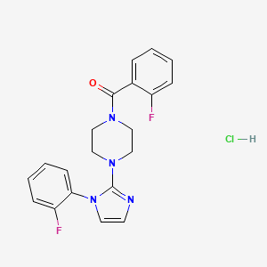 (2-fluorophenyl)(4-(1-(2-fluorophenyl)-1H-imidazol-2-yl)piperazin-1-yl)methanone hydrochloride