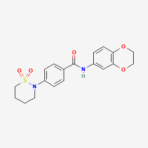 N-(2,3-dihydro-1,4-benzodioxin-6-yl)-4-(1,1-dioxothiazinan-2-yl)benzamide