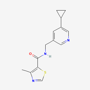 molecular formula C14H15N3OS B2539368 N-((5-cyclopropylpyridin-3-yl)methyl)-4-methylthiazole-5-carboxamide CAS No. 2034616-72-1