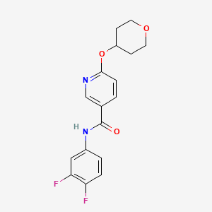 molecular formula C17H16F2N2O3 B2539422 N-(3,4-difluorophenyl)-6-(oxan-4-yloxy)pyridine-3-carboxamide CAS No. 2034239-50-2