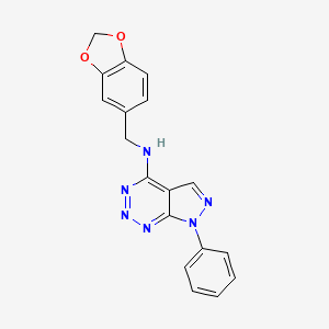N-(benzo[d][1,3]dioxol-5-ylmethyl)-7-phenyl-7H-pyrazolo[3,4-d][1,2,3]triazin-4-amine
