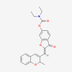 (Z)-2-((2-methyl-2H-chromen-3-yl)methylene)-3-oxo-2,3-dihydrobenzofuran-6-yl diethylcarbamate