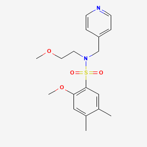 2-methoxy-N-(2-methoxyethyl)-4,5-dimethyl-N-(pyridin-4-ylmethyl)benzenesulfonamide