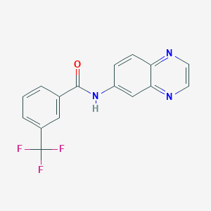 molecular formula C16H10F3N3O B2539440 N-(quinoxalin-6-yl)-3-(trifluoromethyl)benzamide CAS No. 478079-10-6