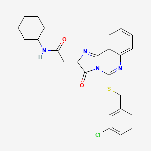 2-[5-[(3-chlorophenyl)methylsulfanyl]-3-oxo-2H-imidazo[1,2-c]quinazolin-2-yl]-N-cyclohexylacetamide