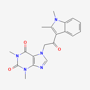 7-(2-(1,2-dimethyl-1H-indol-3-yl)-2-oxoethyl)-1,3-dimethyl-1H-purine-2,6(3H,7H)-dione