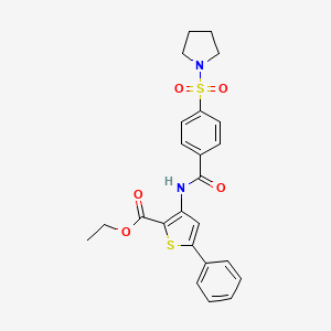 Ethyl 5-phenyl-3-(4-(pyrrolidin-1-ylsulfonyl)benzamido)thiophene-2-carboxylate