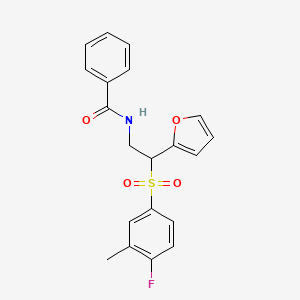 N-[2-[(4-fluoro-3-methylphenyl)sulfonyl]-2-(2-furyl)ethyl]benzamide