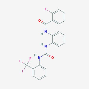 2-fluoro-N-(2-(3-(2-(trifluoromethyl)phenyl)ureido)phenyl)benzamide