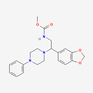methyl N-[2-(1,3-benzodioxol-5-yl)-2-(4-phenylpiperazin-1-yl)ethyl]carbamate