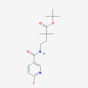 molecular formula C16H23FN2O3 B2539549 Tert-butyl 4-[(6-fluoropyridin-3-yl)formamido]-2,2-dimethylbutanoate CAS No. 2094368-98-4