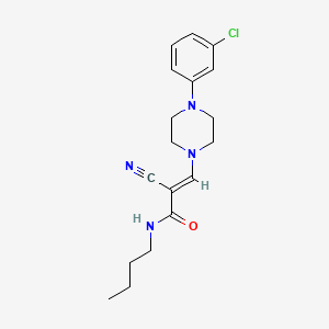 molecular formula C18H23ClN4O B2539554 (2E)-N-butyl-3-[4-(3-chlorophenyl)piperazin-1-yl]-2-cyanoprop-2-enamide CAS No. 899382-61-7