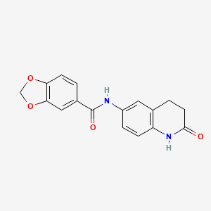 molecular formula C17H14N2O4 B2539596 N-(2-oxo-1,2,3,4-tetrahydroquinolin-6-yl)-2H-1,3-benzodioxole-5-carboxamide CAS No. 99139-83-0