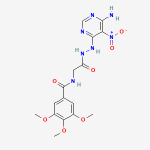 N-(2-(2-(6-amino-5-nitropyrimidin-4-yl)hydrazinyl)-2-oxoethyl)-3,4,5-trimethoxybenzamide