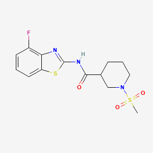 molecular formula C14H16FN3O3S2 B2539617 N-(4-fluoro-1,3-benzothiazol-2-yl)-1-methanesulfonylpiperidine-3-carboxamide CAS No. 1058189-25-5