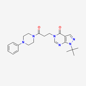 B2539713 1-(tert-butyl)-5-(3-oxo-3-(4-phenylpiperazin-1-yl)propyl)-1H-pyrazolo[3,4-d]pyrimidin-4(5H)-one CAS No. 946337-43-5