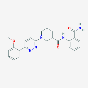 molecular formula C24H25N5O3 B2539722 N-(2-carbamoylphenyl)-1-[6-(2-methoxyphenyl)pyridazin-3-yl]piperidine-3-carboxamide CAS No. 1171469-95-6
