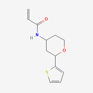 molecular formula C12H15NO2S B2539730 n-[2-(Thiophen-2-yl)oxan-4-yl]prop-2-enamide CAS No. 2224128-61-2