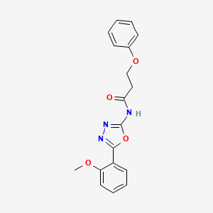 molecular formula C18H17N3O4 B2539732 N-[5-(2-methoxyphenyl)-1,3,4-oxadiazol-2-yl]-3-phenoxypropanamide CAS No. 865285-95-6