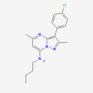 molecular formula C18H21ClN4 B2539757 N-butyl-3-(4-chlorophenyl)-2,5-dimethylpyrazolo[1,5-a]pyrimidin-7-amine CAS No. 877796-35-5