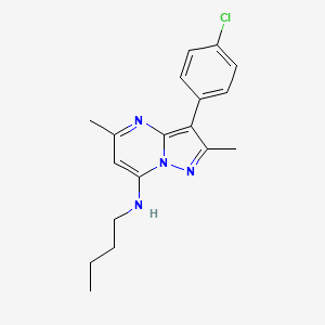 B2539757 N-butyl-3-(4-chlorophenyl)-2,5-dimethylpyrazolo[1,5-a]pyrimidin-7-amine CAS No. 877796-35-5