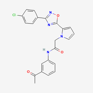 molecular formula C22H17ClN4O3 B2539788 N-(3-acetylphenyl)-2-(2-(3-(4-chlorophenyl)-1,2,4-oxadiazol-5-yl)-1H-pyrrol-1-yl)acetamide CAS No. 1428356-44-8