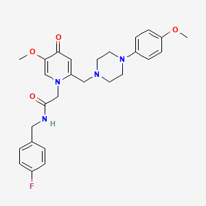 molecular formula C27H31FN4O4 B2539816 N-[(4-fluorophenyl)methyl]-2-(5-methoxy-2-{[4-(4-methoxyphenyl)piperazin-1-yl]methyl}-4-oxo-1,4-dihydropyridin-1-yl)acetamide CAS No. 921482-06-6