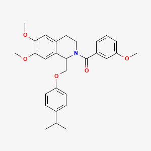 (1-((4-isopropylphenoxy)methyl)-6,7-dimethoxy-3,4-dihydroisoquinolin-2(1H)-yl)(3-methoxyphenyl)methanone