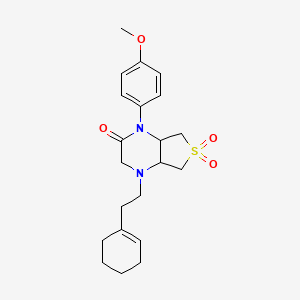 4-(2-(cyclohex-1-en-1-yl)ethyl)-1-(4-methoxyphenyl)hexahydrothieno[3,4-b]pyrazin-2(1H)-one 6,6-dioxide