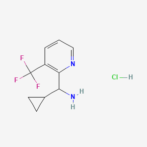 molecular formula C10H12ClF3N2 B2539833 Cyclopropyl[3-(trifluoromethyl)pyridin-2-yl]methanamine hydrochloride CAS No. 2197057-63-7