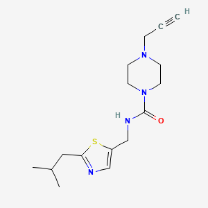 molecular formula C16H24N4OS B2539838 N-[[2-(2-Methylpropyl)-1,3-thiazol-5-yl]methyl]-4-prop-2-ynylpiperazine-1-carboxamide CAS No. 1465406-61-4