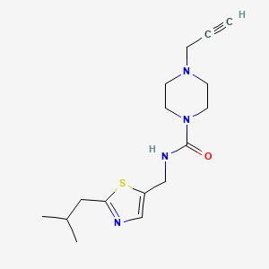 N-[[2-(2-Methylpropyl)-1,3-thiazol-5-yl]methyl]-4-prop-2-ynylpiperazine-1-carboxamide